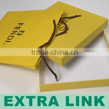 Custom Logo Printed Yellow Square Kraft Paper Scarf Packaging Box