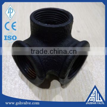 black color malleable iron 3/4" 3d tee pipe fittings with high quality