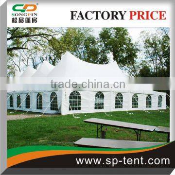 500 People Dining Convocation pole tent 60X100 with cathedral sidewalls