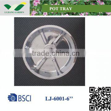 Flower pot drip tray clear round LJ-6001-6''