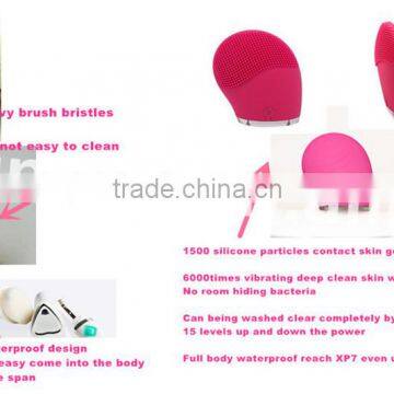 Top Selling Products 2015 Portable Home Use Daily Necessary Beauty Products USB Rechargable Silicone Face Deeply Clean Brush photo-2