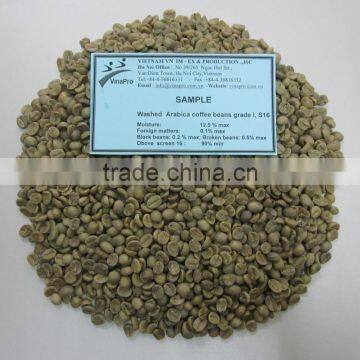 MANUFACTURER OF VIETNAM WASHED ARABICA COFFEE BEANS, GRADE 1, SCREEN 16