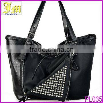 2014 Newly Fashion Trend Rivet Tote Handbag Classic Miss Unique Black Handbag For Lady