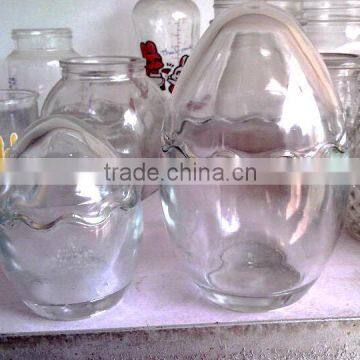 clear dinosaur egg glass jar