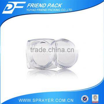 5 ml PS plastic customized empty cosmetic packing cream jar, China clear square boby cosmetic cream jars 5g