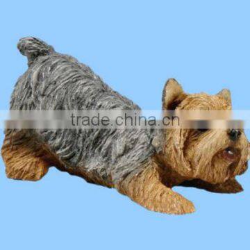 Sandicast Small Size Yorkshire Terrier Sculpture Dog Laying