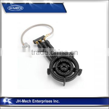 Cast iron commercial gas burner for outdoor cooking