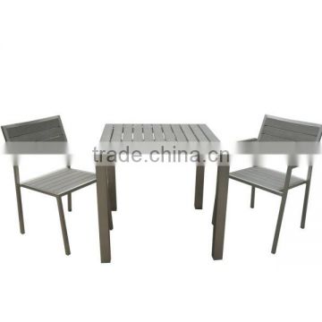 Brushed Aluminum With Polywood Dining Set