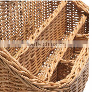 Chic Dividers Design Rattan Handcraft Office Storage Basket Pen Holder