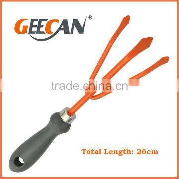 3 Teeth Rake for Garden Metal Meterial Blade Mini Trowel Rake With Plastic Handle