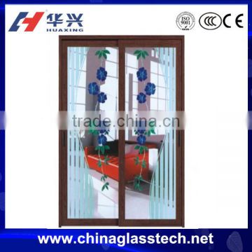 CE approved 6mm soundproof tempered glass bedroom doors