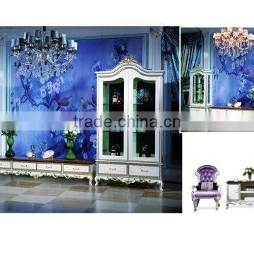 Bisini Luxury Antique Solid Wood Floor Cabinet, Living Room TV Cabinet photo-2
