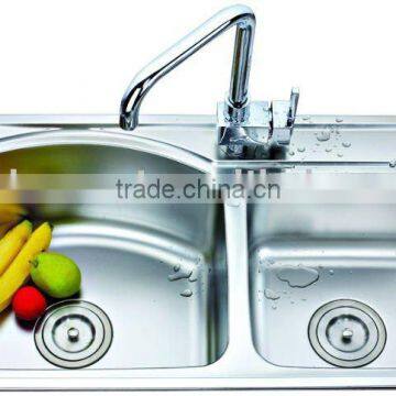 2013 hotsale stainless steel double bowl sink