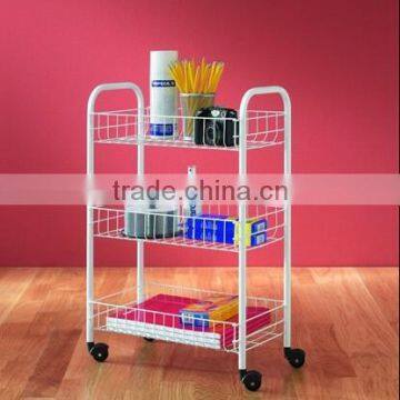Rolling Cart Wire Shelves 3-tier Storage Holder photo-2
