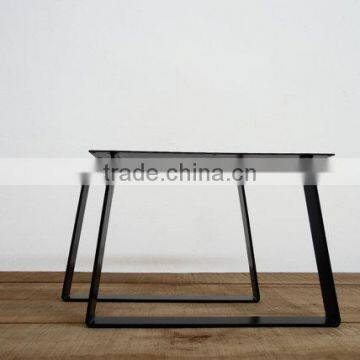16 Inch Iron Black Powder Coated Trapezoid End Table Metal Leg photo-2