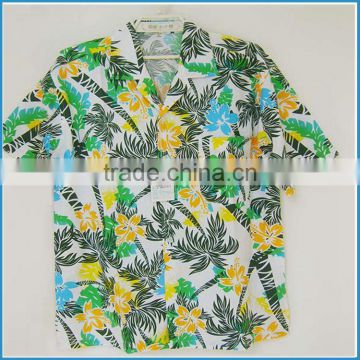 2017 green hawaiian soft collar short sleeve shirts