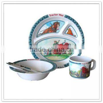 BPA Free Popular Custom Printing Kids Melamine Dinnerware Set