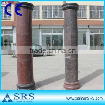 Red and brown granite hollow columns stone