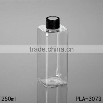 250ml Pet Bottle Silver Aluminum Cap Square Clear Water Plastic Bottle Cosmetic Packaging Factory Price Wholesale photo-3
