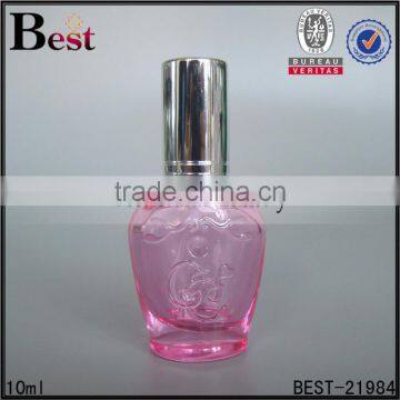 cosmetic packaging best sale translucent pink perfume glass bottle 10ml silver aluminum spray and cap china suppliers