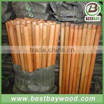 varnish coated wooden broom stick