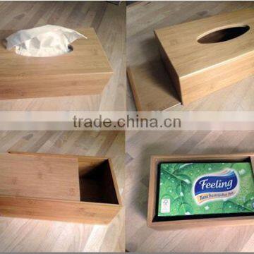 2017 Hotest bamboo retractable storage box for paper towel