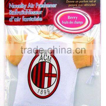 2015 novelty ACM fans jersey for car interior mirror freshener with vanila fragrance