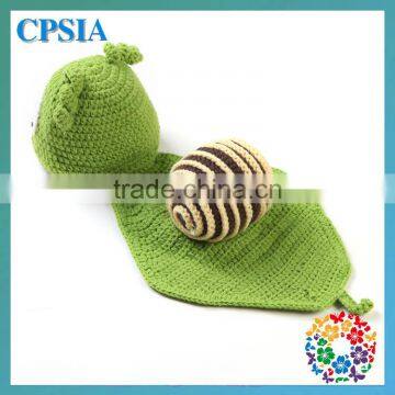 2014 Hot Sale Animal Pattern Aqua Colour Cute 100% Handmade Baby Knitted Crochet Snail Hat