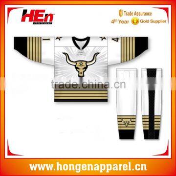 Hongen apparel Best Ice Hockey Jersey / Embroidery Ice Hockey Jersey / Tackle Twill Ice Hockey Uniform