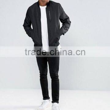 2017 High Quality New Design Durable 100% Polyester Smooth Mesh Lining Black Rib Cuffs Running Casual Men Bomber Jacket photo-4
