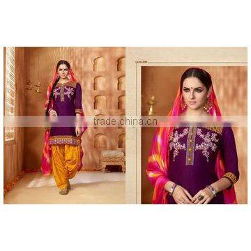 Patiala Readymade Cotton Embroidery Suits