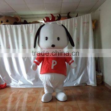 Advertising Adult Wearing Polyfoam Big Head Dog With Red Tshirt Mascot Costume