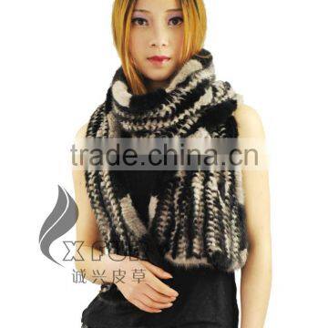 CX-S-19E 2017 Fashion Custom Scarf In Stock Knitted Mink Fur Scarf Women photo-6