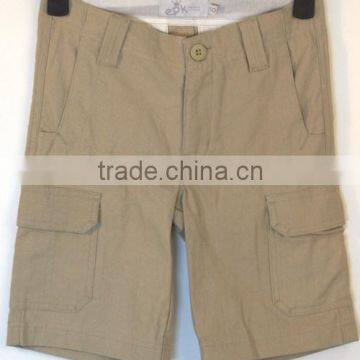 fashion khaki canvas cargo shorts for boys