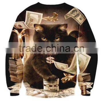 Fashion Design Sublimated Sweatshirt 3D Print Crewneck Sweatshirt Custom Printed Animal Printed Jumpers Full Sublimation Hoodie