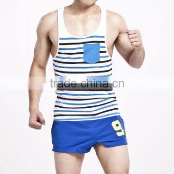 OEM Mens Classic Stripe Athletic Tank Tops photo-3