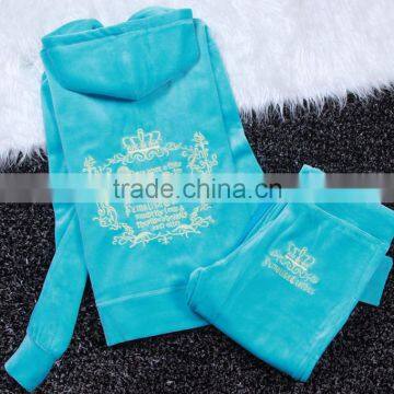 Hot Sale Fashion Popular Velvet Tracksuit Wholesale Cheap Women's Velvet Tracksuit 2017 Design Tracksuit photo-4