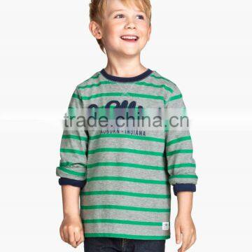 High quality stripe long sleeve cotton fabric for t-shirt