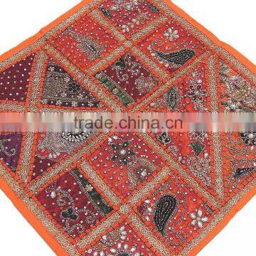 Orange India Floor Pillow Large Square Decorative Pillow Cushion 26 photo-2