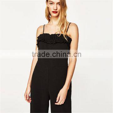 2017 Latest Fashion Custom Design Cropped Ruffled Evening Jumpsuit photo-4