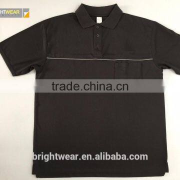 Wholesale 100% Polyester Plastic Buttons Micro Mesh Blank Safety Polo Shirt photo-5