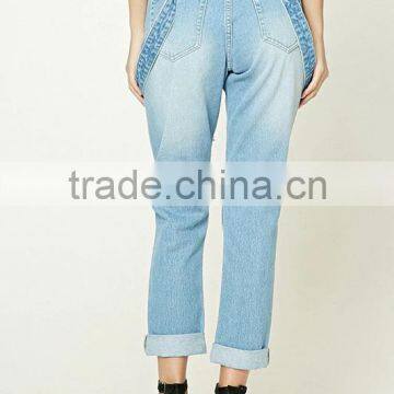 Stylish Women's Sex Distressed Suspender Jeans / New Style Fashion Women Jeans T1703032 photo-2