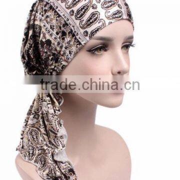 New Stretch Cloth Print Scarf Cap Scarf Hat Chemotherapy Hat photo-5