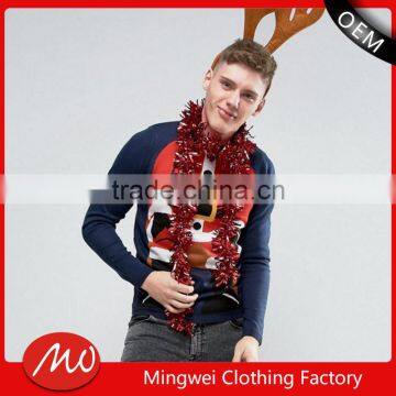 Factory design wholesale polyester funny ugly christmas sweater pullover design for men