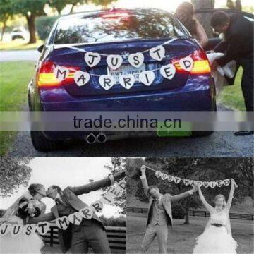 JUST MARRIED Wedding Banner Party Decoration Bunting Garland Handmade