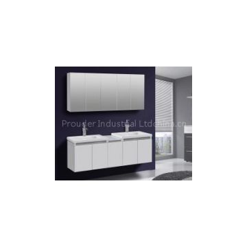 Modern Wall Hang Vanity with double Bathroom Cabinet in white