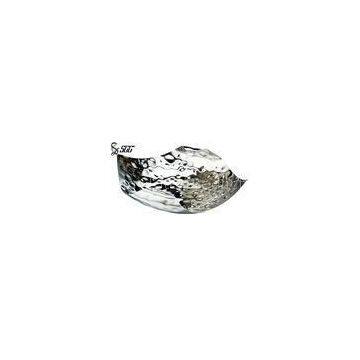 SUS304 Seafood / Fruit Display Hammered Silver Plated Butter Dish with 2 Sizes