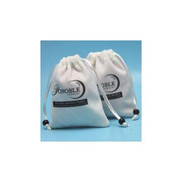 Custom printed velvet jewellery pouch with drawstring