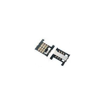 Mobile Phone SIM Card Connector 6P Side Push Type LCP Plastic SMT 2.0H - Body