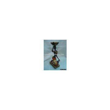 African Figure Resin Candle Holder